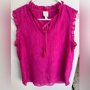 Joie Sleeveless Top with Ruffle Details